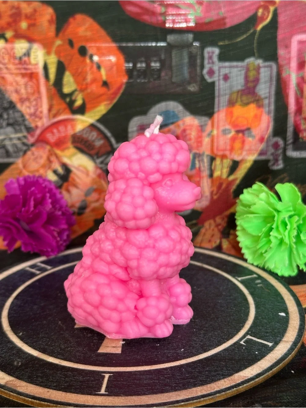 Handmade Pink Poodle Candle – Retro Dog Decor